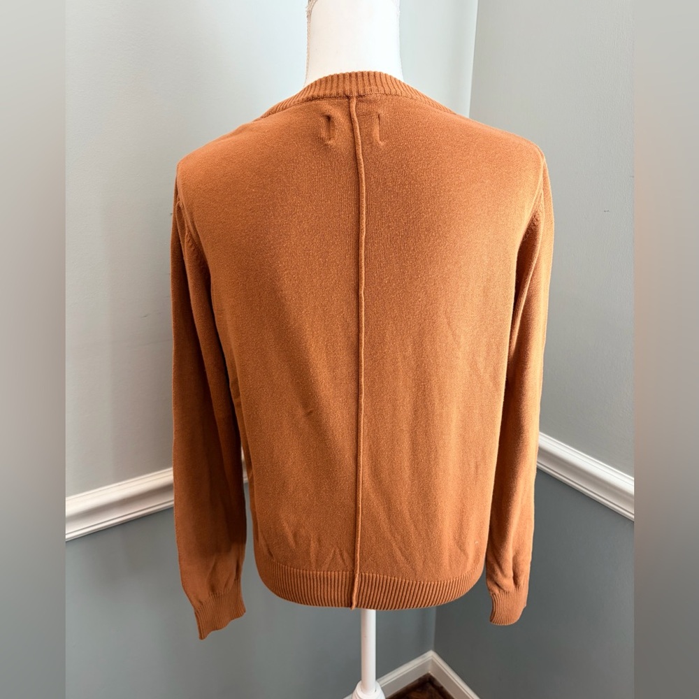 Pact 100% Organic Cotton Crew Neck Sweater – Rust Brown Size Medium - Picture 2 of 8